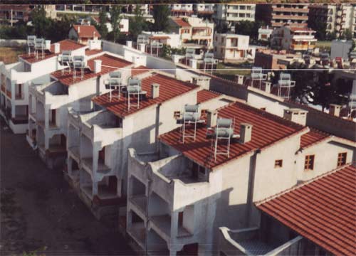 Solar panels on the houses in Guezelcamli