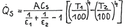 Formel Berechnung des übertragenen Wärmestroms zwischen zwei parallelen gleichgroßen Flächen